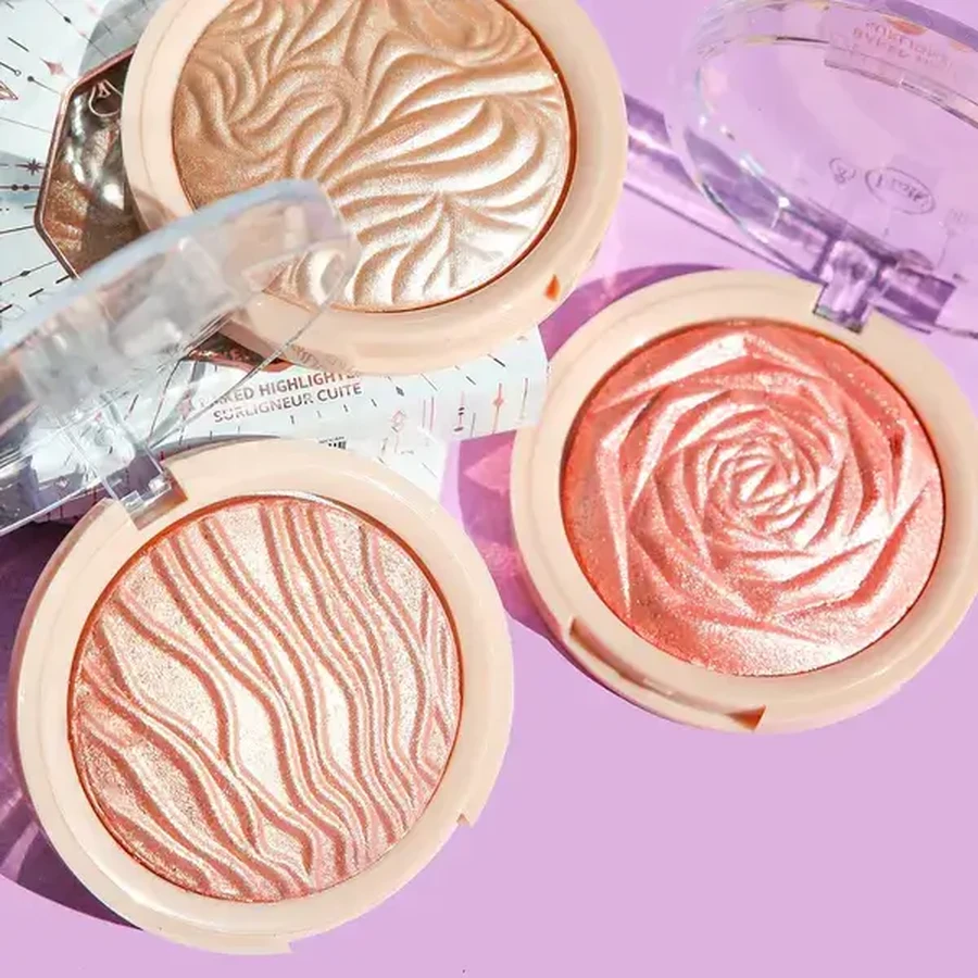 J.Cat Beauty, You Glow Girl, Gebakken highlighter voor gezicht en lichaam, 104 Crystal Sand, 8.5 g