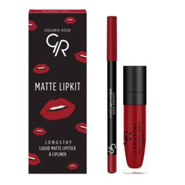 Golden Rose Matte Lipkit, lipmake-up set, rood, 7.6 g