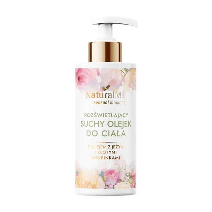 NaturalME Sensual Moment, aceite corporal seco iluminador con aceite de mora y partículas de oro, 150 ml