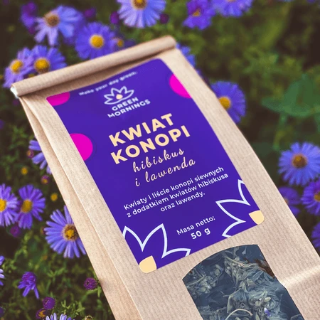Green Mornings, Hennepbloem, hibiscus en lavendel, hennepthee, 50 g