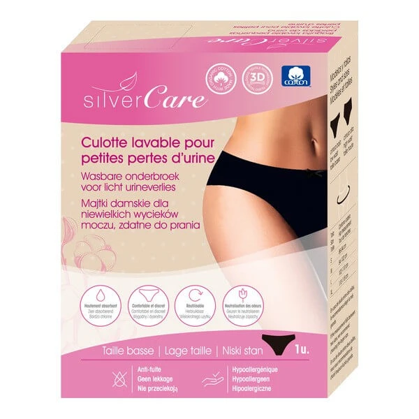 Silver Care, Damesondergoed voor lichte incontinentie - lage staat, 100% biologisch katoen, maat XL, 1 st.