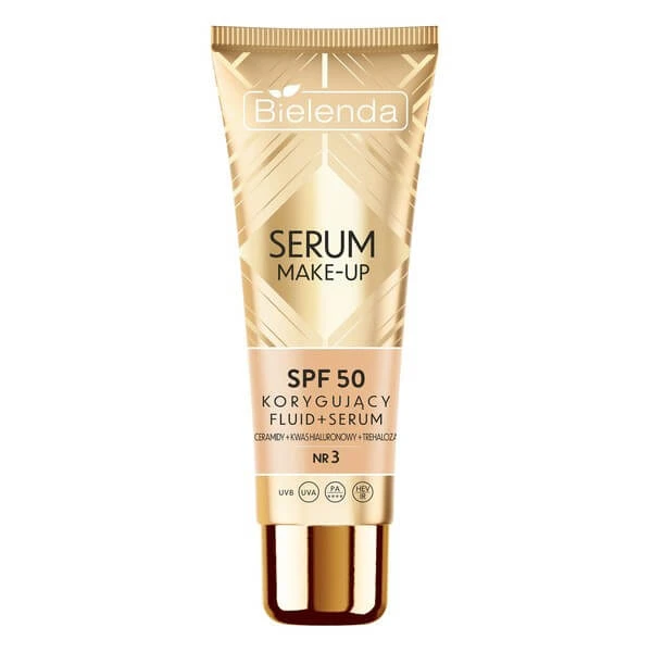 Bielenda Serum Make-up, correctievloeistof+serum SPF50 voor alle huidtypes, Nr. 3, 30 g