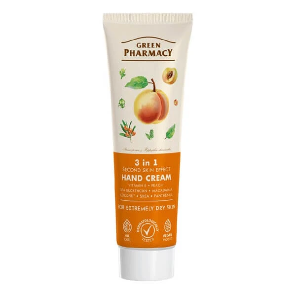 Groene apotheek, perzik, 3-in-1 handcrème, 100 ml