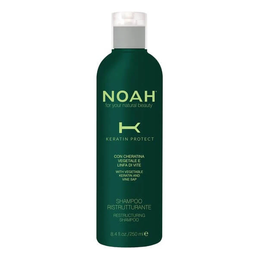 NOAH Champú reestructurante con queratina, champú reparador, 250 ml