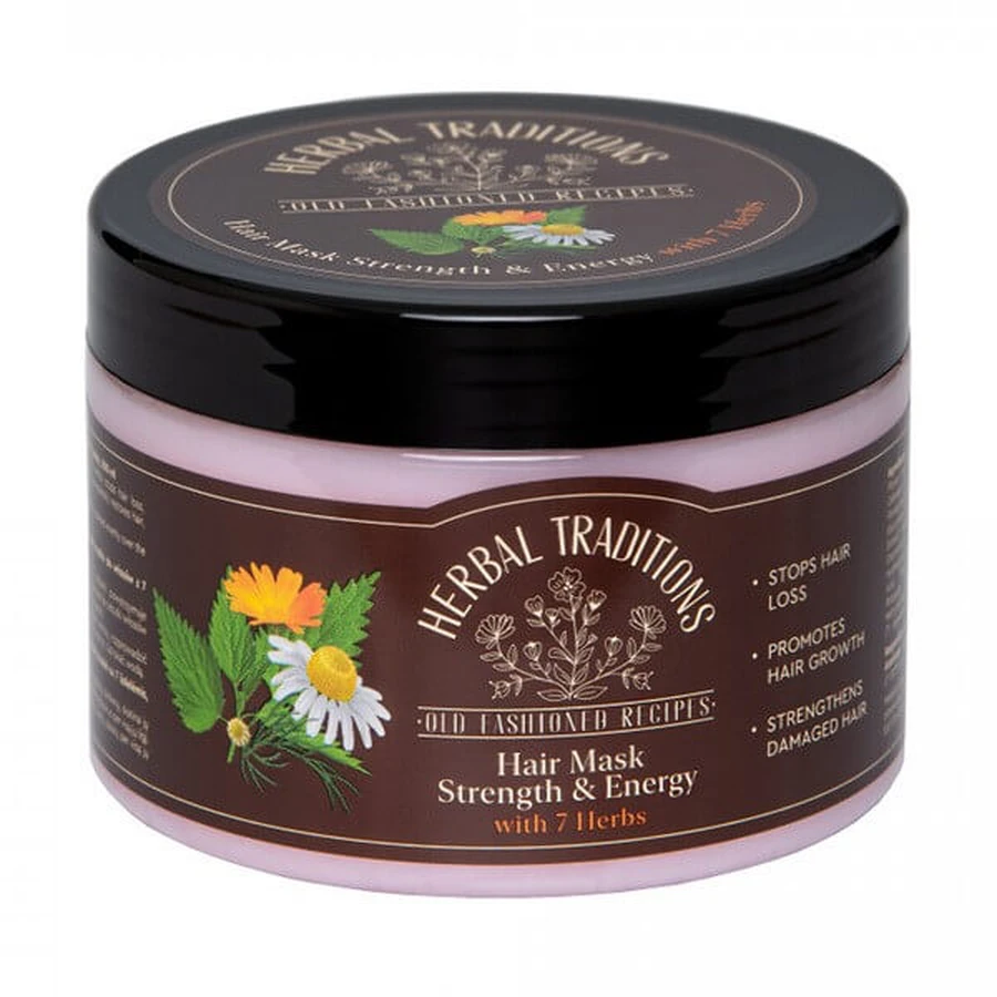 Herbal Traditions, Strenght &amp; Energy, haarmasker met 7 kruiden, 300 ml