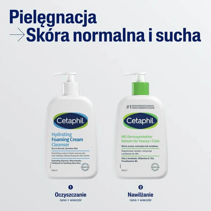 Cetaphil Hydrating Foaming Cream Cleanser, crème gezichtsreiniger, 236 ml