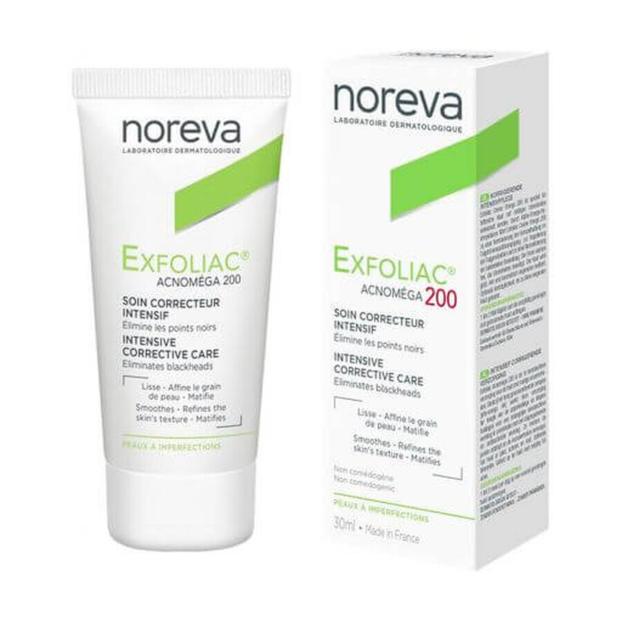 Noreva Exfoliac Acnomega Crème intensive correctrice pour les peaux acnéiques 200, 30 ml