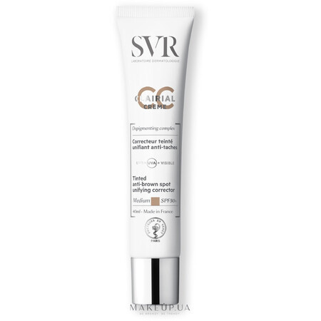 SVR Clairial - CC SPF50+ Medium Crema Colorata Anti-Macchia Uniformante, 40ml