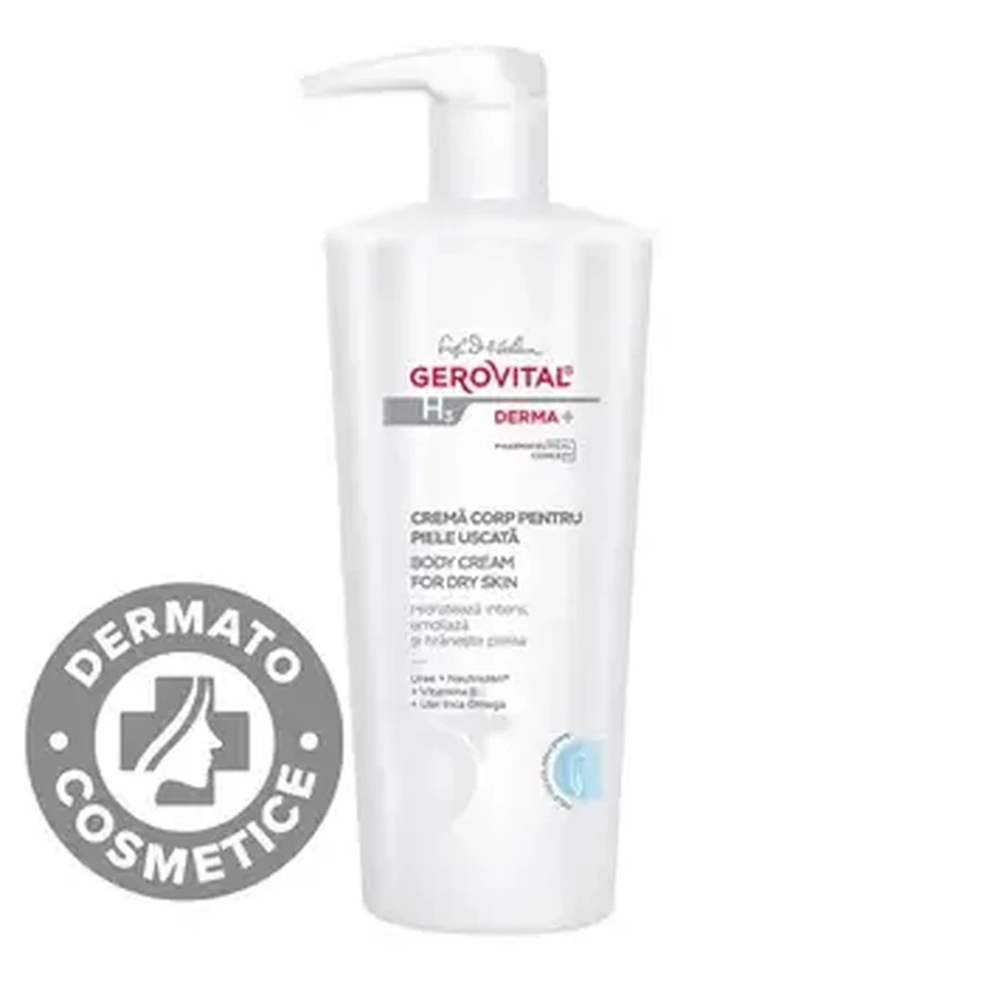 Gerovital H3 Derma+ crème pour le corps pour les peaux sèches, 500ml, Farmec