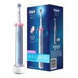 Oral-B Oplaadbare Elektrische Tandenborstel Pro 3 3000 Blauw, 2 opzetborstels, 1 Tandenborstel