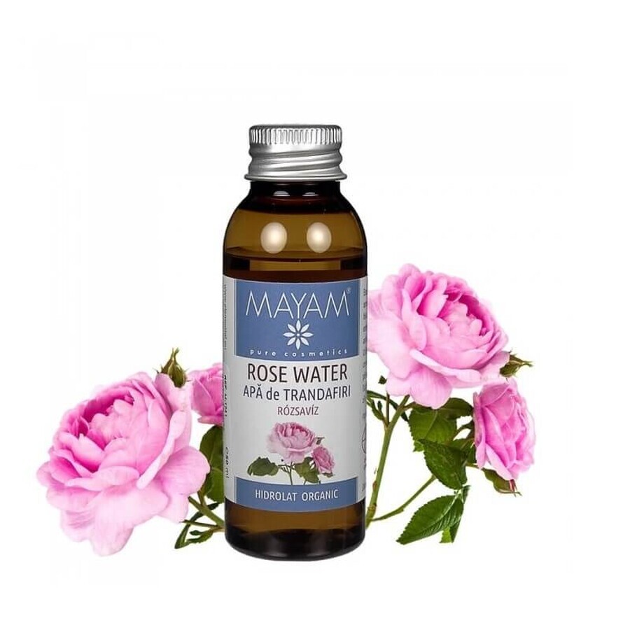 Organic Damask Rose Water, 50 ml, Mayam