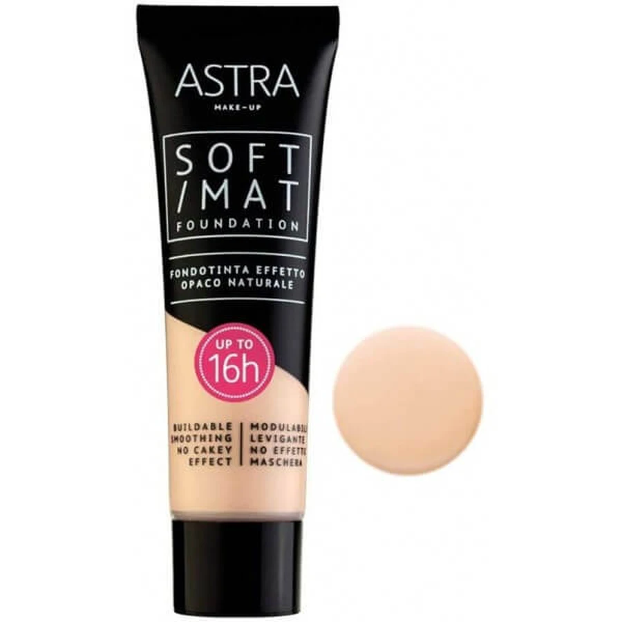 BASE DE MAQUILLAJE ASTRA SOFT MATTE EFECTO NATURAL 02 MANTEQUILLA