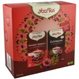 Organic Immune Support Tea + Organic Echinacea Tea Pack, 17 sachets + 17 sachets, Yogi Tea