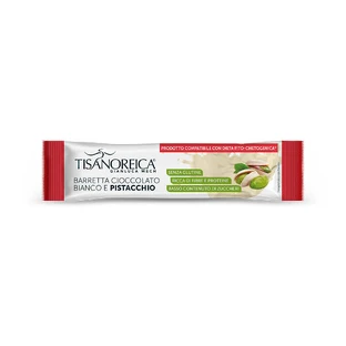 Tisanoreica Smart Baton de ciocolată albă și fistic 35g