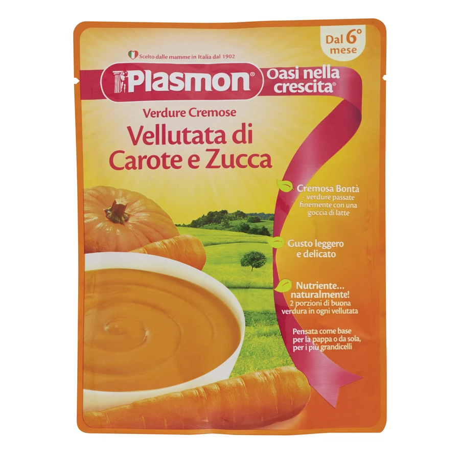 PLASMON Pouches Velvety Carrot Pumpkin