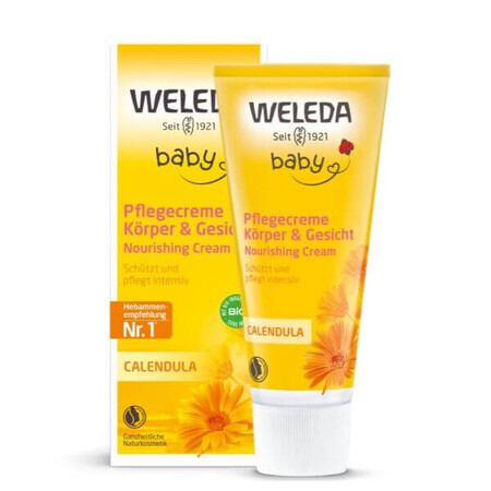 Crema de corp hidratanta cu galbenele Baby, 75 ml, Weleda