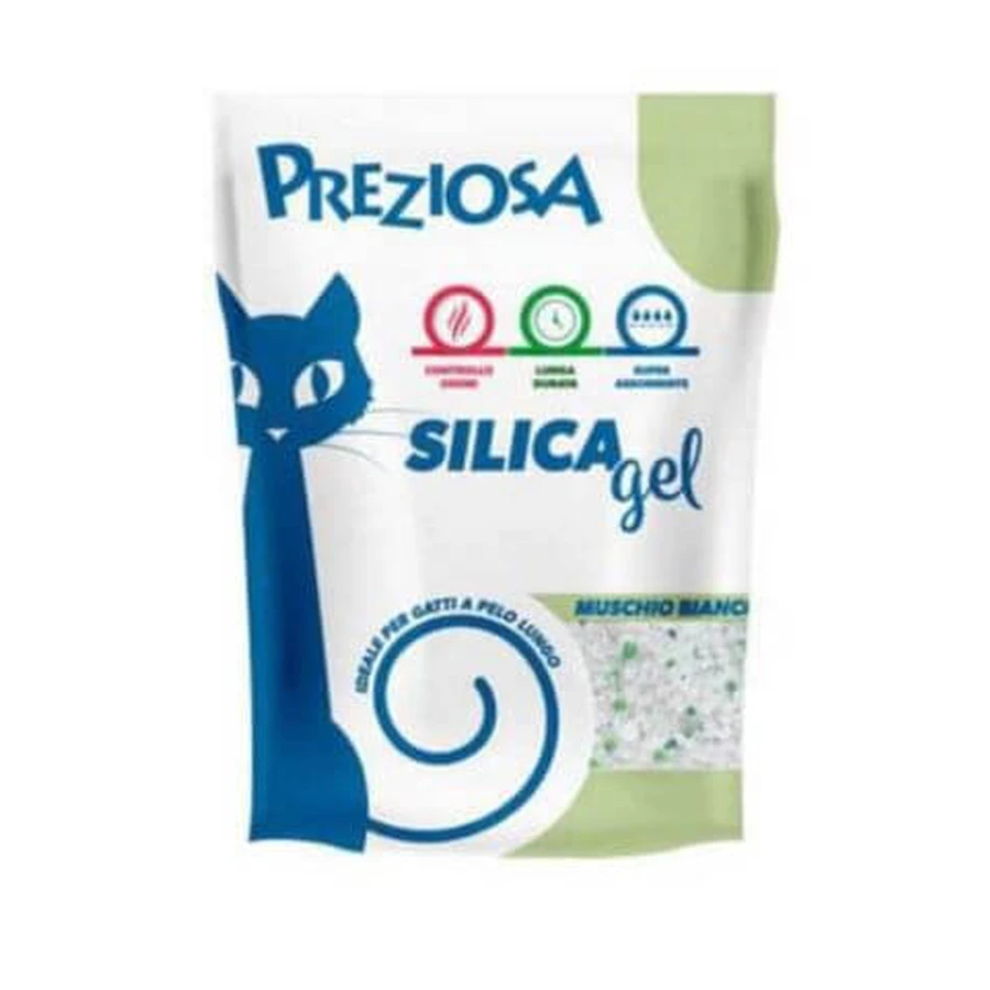 PRECIOUS KATTENBAKVULLING HYGIËNISCHE SILICAGEL WIT MOS 6.5 KG