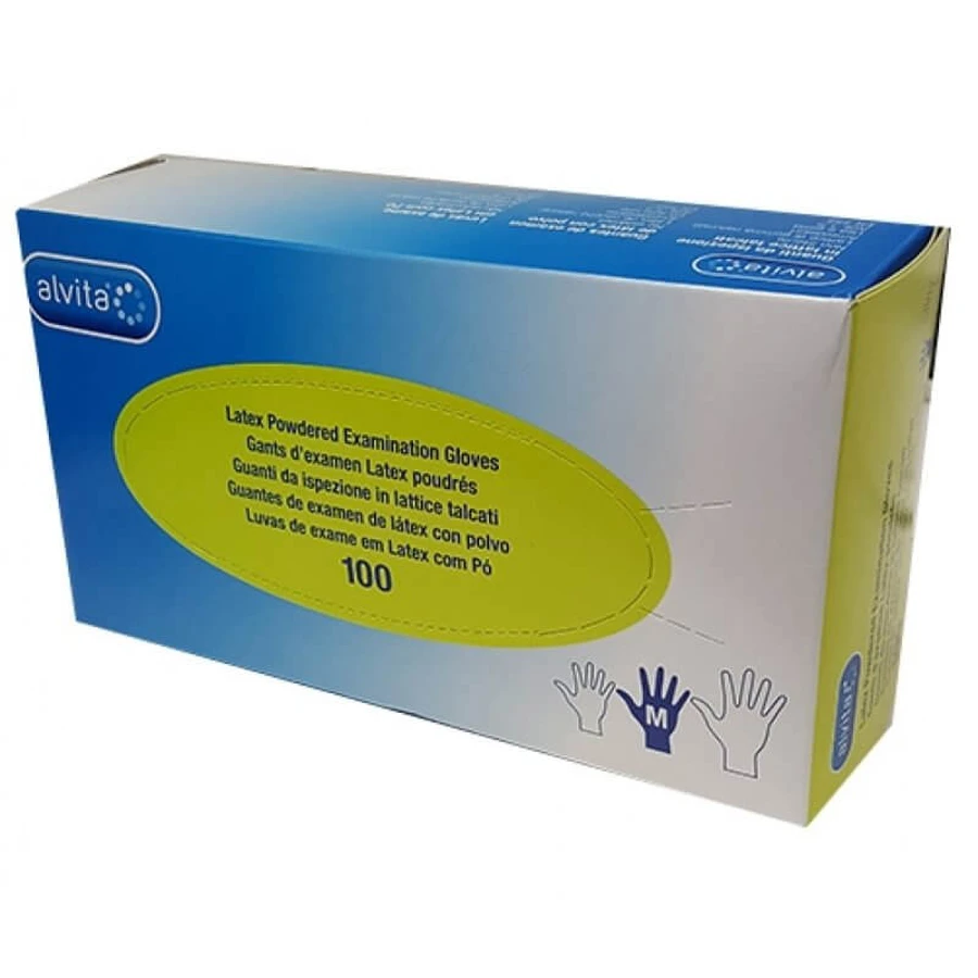 ALVITA® GUANTI LATTICE SENZA POLVERE M 100 Pezzi