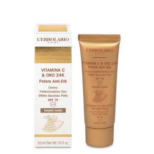 Vitamine C en Goud Perfecting Face Cream Second Skin Effect Spf15 Medium 50 Ml