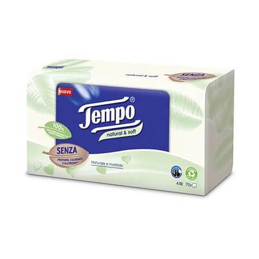 Tempo Box Zakdoeken Naturel&Soft 70 Stuks