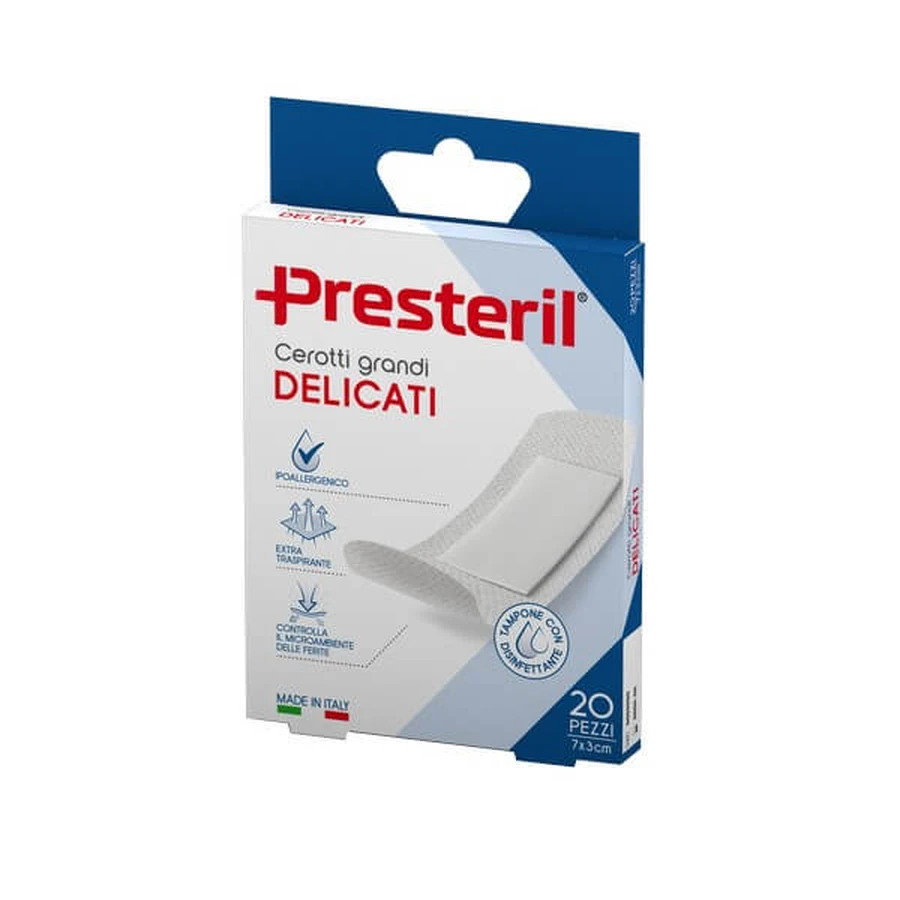 PRESTERIL Delikatne plastry duże 7x3 cm - 20 sztuk: ceny i cechy
