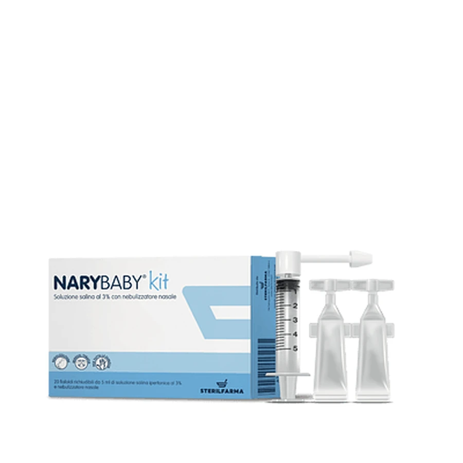 Nary Baby Kit 3% soluție salină hipertonică 20 fiole + nebulizator nazal