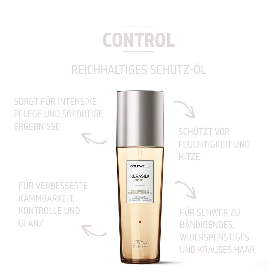 Ser de par Goldwell Kerasilk Control Rich Oil pentru protectie termica 75ml