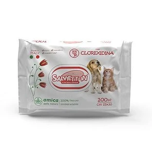 SALVIETT IN SALVIETTE IGIENICHE "XXL" BIODEGRADABILI CF. (100 PZ) CLOREXIDINA *** TEMPORANEAMENTE MANCANTE DALL'AZIENDA PRODUTTRICE ***