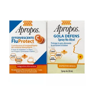 Apropos Throat Defense Spray No Alcohol + Effervescent FluProtect