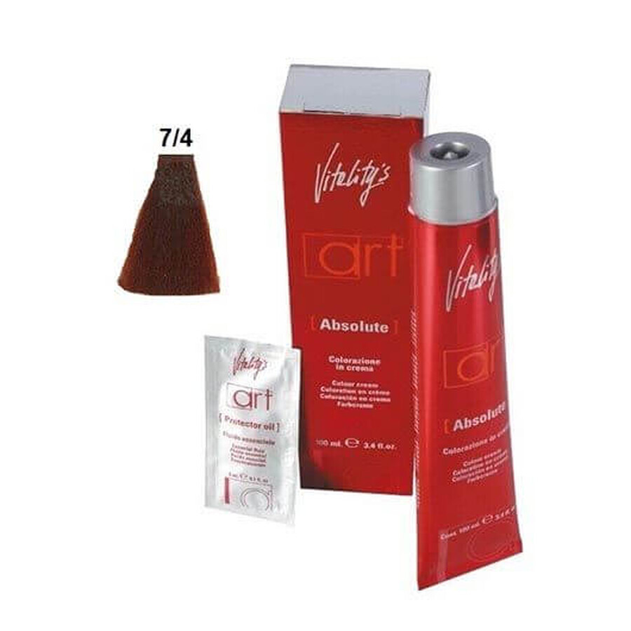 Vitality's Art Absolute teinture permanente avec ammoniaque 7/4 Reddish Blonde 100ml