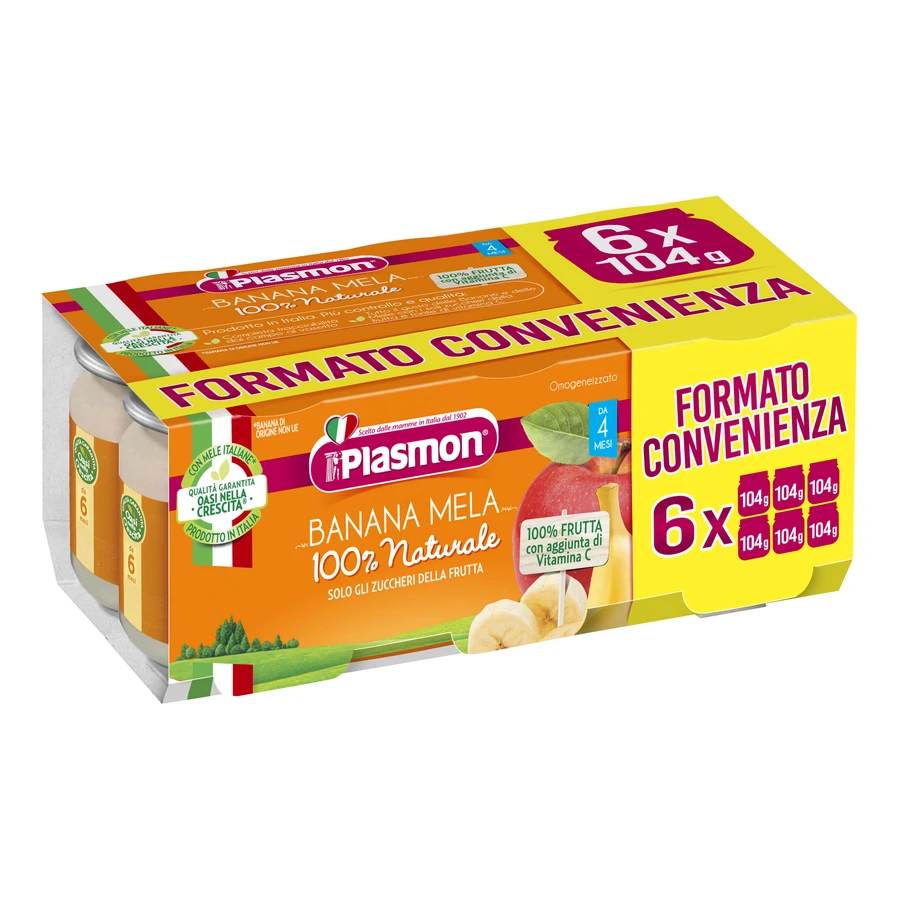 Plasmon Gehomogeniseerde Banaan en Appel 6x104g
