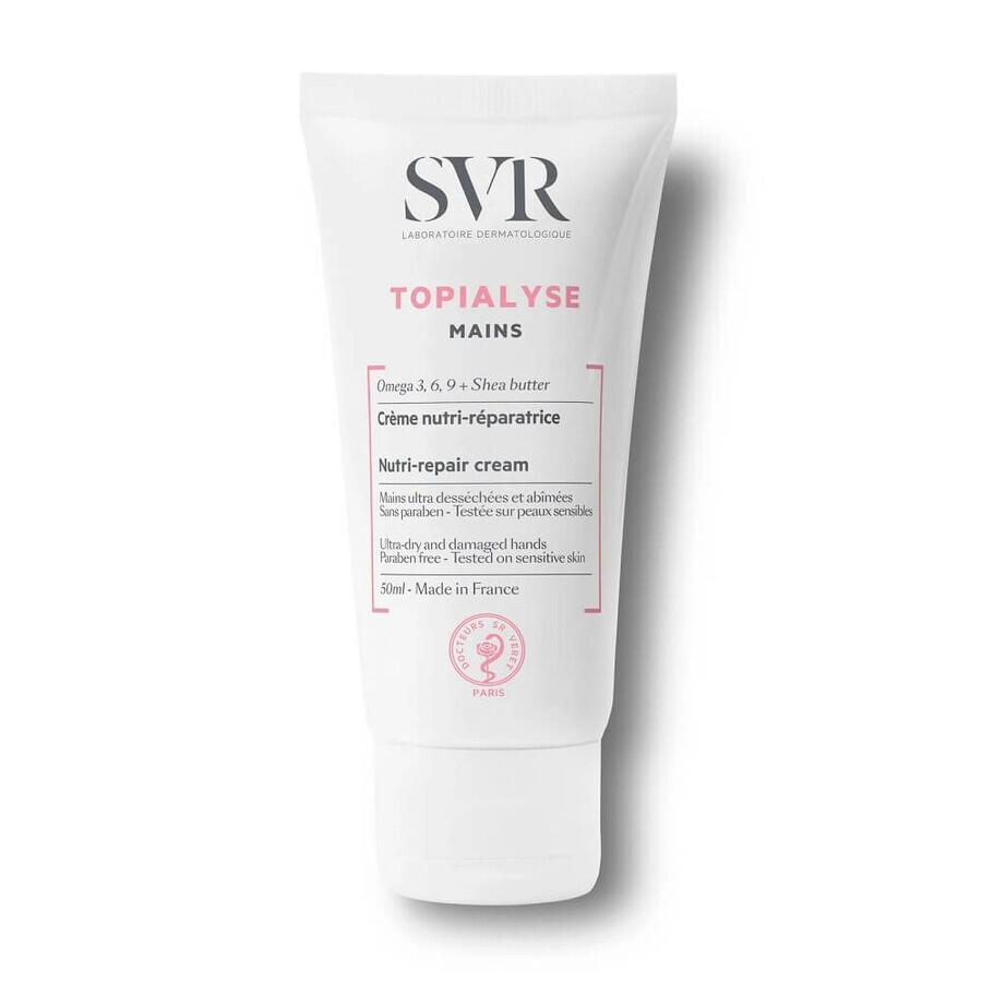 SVR Topialyse - Mains Crema Mani Nutriente e Lenitiva per Mani Danneggiate, 50ml