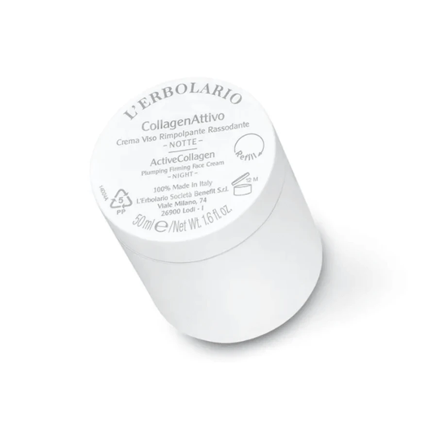 L'Erbolario CollagenAttivo - Navulling Verfrissende en Verstevigende Nachtcrème voor het gezicht, 50 ml