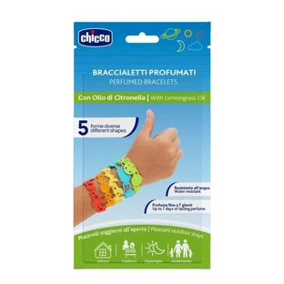 Chicco 5 braccialetti profumati in silicone alla citronella