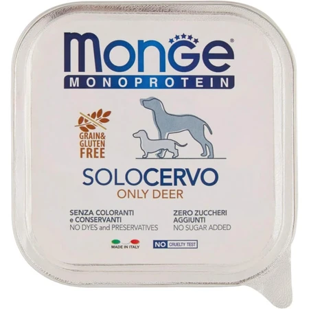 Monge Monoprotein solocervo - volledige voeding voor honden 150 gr.
