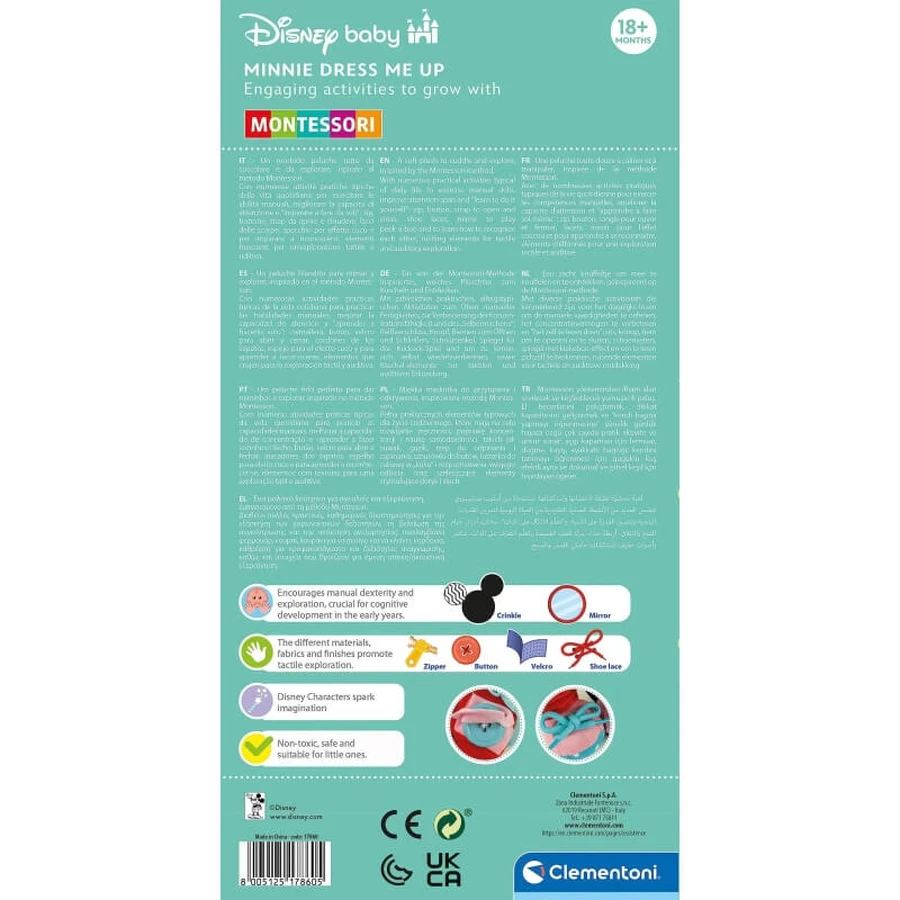 Clementoni Disney baby dres me up minnie - knuffel montessorimethode