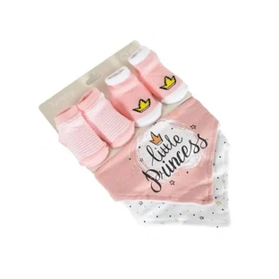 Cangaroo Babyset - 2 slabbetjes + 2 paar buiksokken - roze