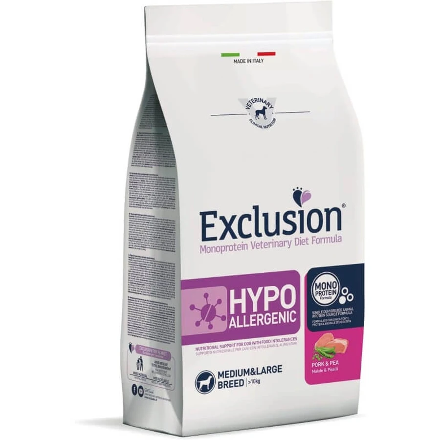Exclusion Diet cerdo y guisantes hipoalergénico - alimento completo para perros adultos intolerantes m/l 2 kg