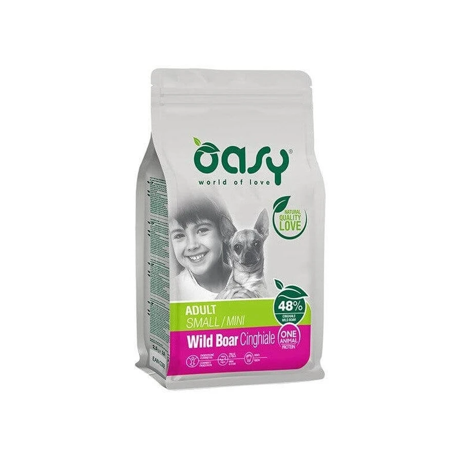 Oasy Cane adult one protein small mini boar - aliment complet pour petits chiens adultes 800 gr
