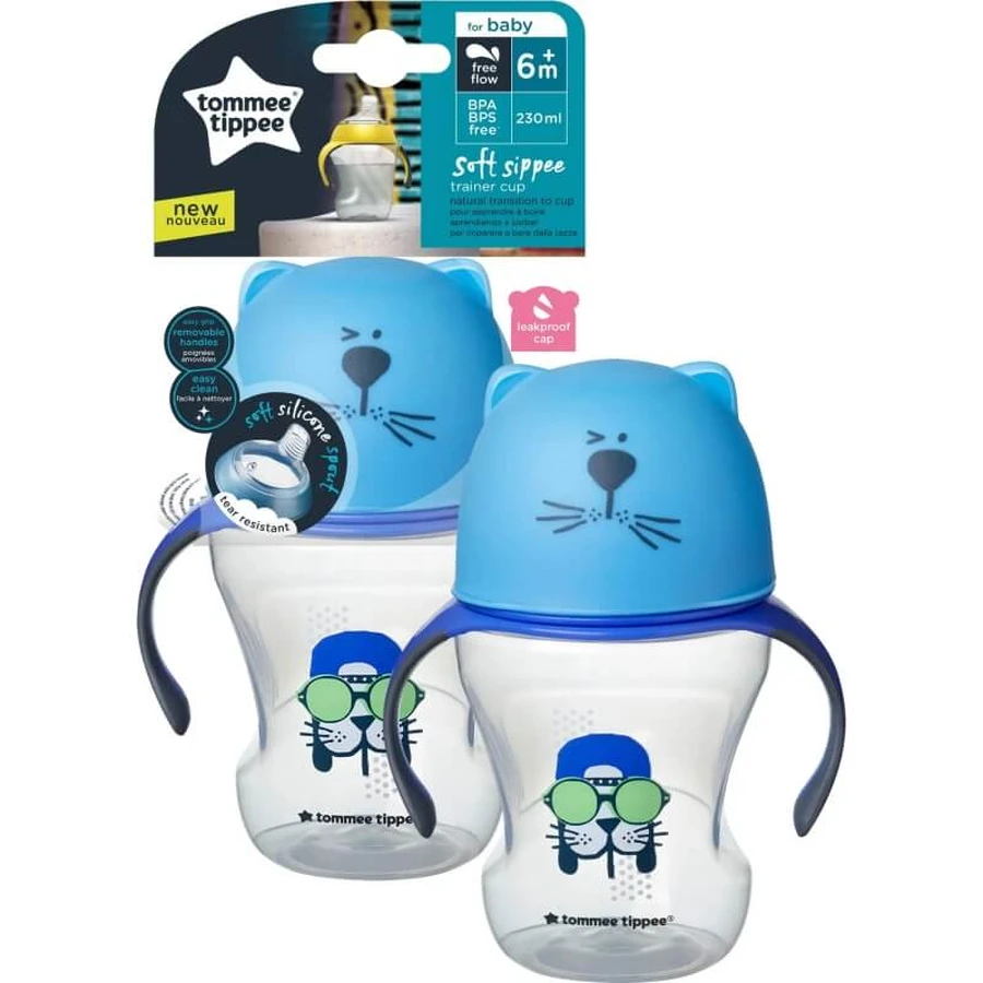 Tommee tippee Trainer cup soft sippee - 6m+ taza con boquilla blanda 230ml color rosa