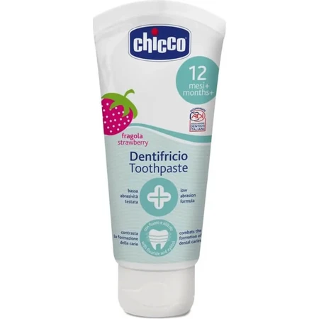 Chicco niebieski zestaw do higieny jamy ustnej etui ze szczoteczką + pasta do zębów truskawka 12m+: ceny i cechy