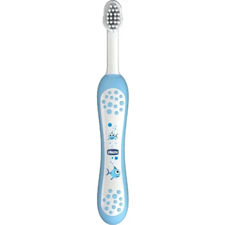 Chicco niebieski zestaw do higieny jamy ustnej etui ze szczoteczką + pasta do zębów truskawka 12m+: ceny i cechy
