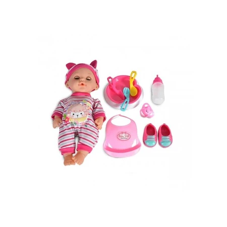 Moni handelspop met accessoires - voedt drinkt en plast 3+