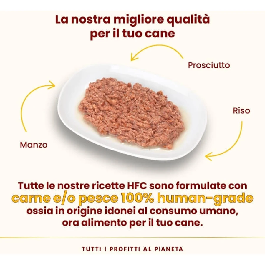 Almo nature Hfc cuisine Rindfleisch mit Schinken - Nassfutter für ausgewachsene Hunde 290 gr