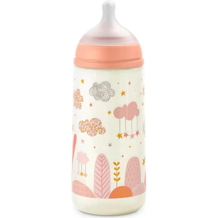 Suavinex dreams 6m+ - biberón con tetina simétrica de flujo denso 360 ml - rosa