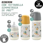 Suavinex dreams 6m+ - biberón con tetina simétrica de flujo denso 360 ml - rosa