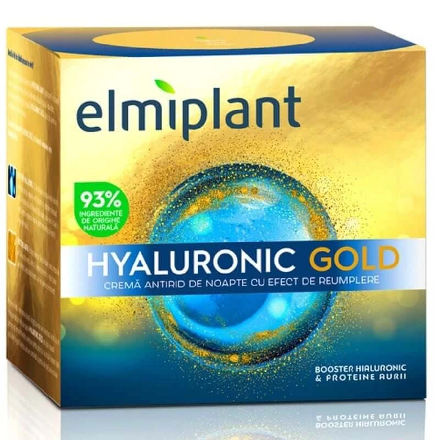 Hyaluron Goud Anti-Rimpel Opvullende Nachtcrème, 50 ml, Elmiplant