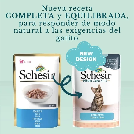 Schesir Kitten tonijn - volledige voeding voor kittens 85 gr