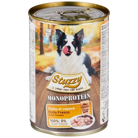Schesir Stuzzy monoproteïne verse kip - volledige voeding voor volwassen honden 400 gr.