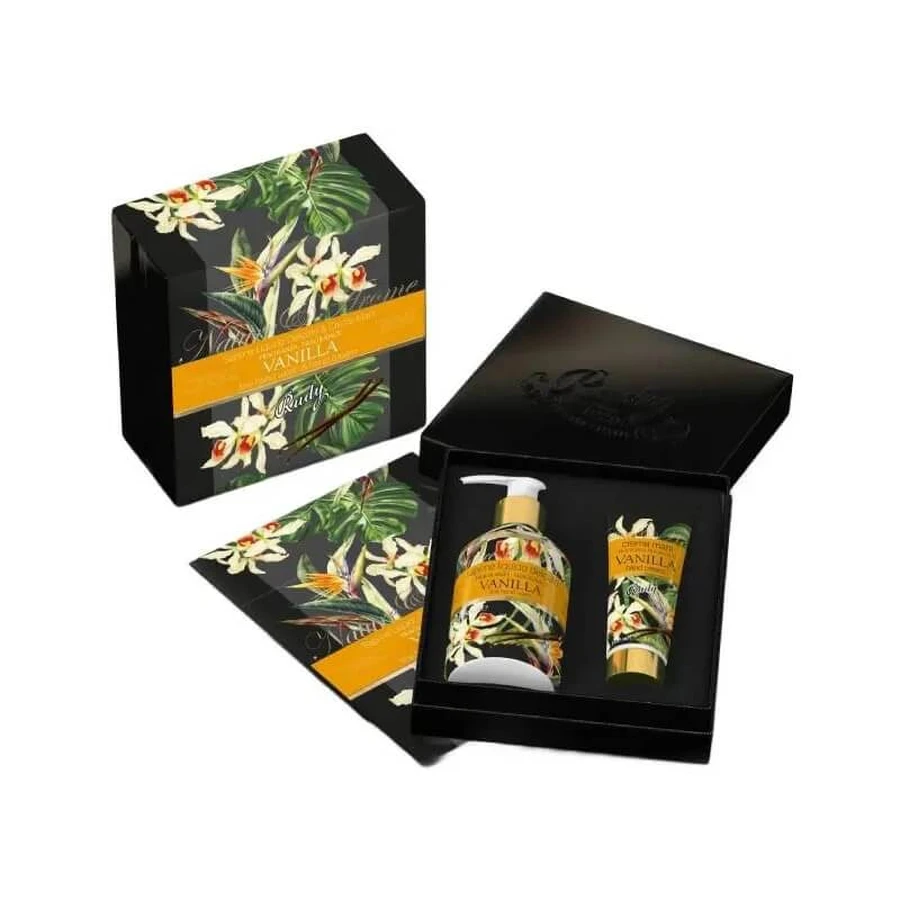 Rudy Nature &amp; arome vanille geschenkset - milde vloeibare zeep 250 ml + handcrème 100 ml